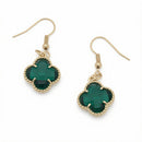 Clover accent Necklace with crystal Beads with earrings Set