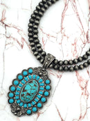 Navajo Pendant w/ Bead Accent Wholesale Western Necklace  N3046