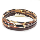 Multi Strand Animal Print Accent Soft Bangle Bracelets B2017