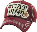 Cat Mom Design Western Accent Wholesale Vintage Caps C2024-3
