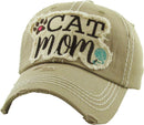 Cat Mom Design Western Accent Wholesale Vintage Caps C2024-3