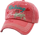 Raising My Heard Design Western Accent Wholesale Vintage Caps