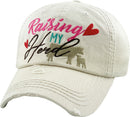 Raising My Heard Design Western Accent Wholesale Vintage Caps