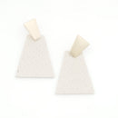 Faux Animal Printed Leather Accent Wooden Earrings E2001