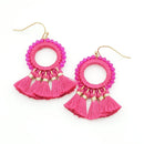 Small Tassel  w/ bead Accent Earrings E2011