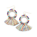Small Tassel  w/ bead Accent Earrings E2013