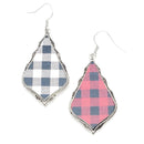 Buffalo Plaid Accent Wooden Earrings E2020