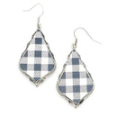 Buffalo Plaid Accent Wooden Earrings E2019