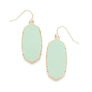 Leather Patch Accent Oval Earrings E2032