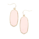 Leather Patch Accent Oval Earrings E2033