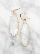 Leaf Cut Crystal Accent Earrings E2042