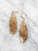 Leaf Cut Crystal Accent Earrings E2043