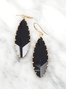 Leaf Cut Crystal Accent Earrings E2044