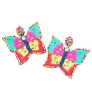 Butterfly Design Accent Earrings  E2049