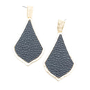 Leather Patch Accent w/ Crystal Earring E2061