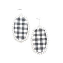 Buffalo Plaid Accent w/ Crystal Earring E2063