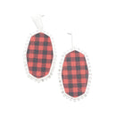 Buffalo Plaid Accent w/ Crystal Earring E2063