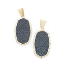 Leather Patch Accent w/ Crystal Earring E2067