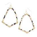 Animal Printed Leather Wrapped Earrings E2084