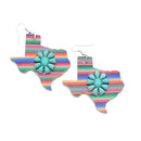 Texas Map Accent w/ Animal Print Earrings E2108