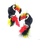 Parrot Bird Design Accent Tassel Earrings E2144