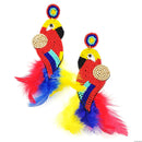 Parrot Bird Design Accent Tassel Earrings E2146