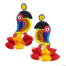 Parrot Bird Design Accent Tassel Earrings E2144