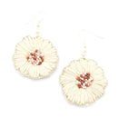 Raffia Flower Accent Earrings E2147