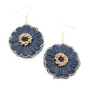 Raffia Flower Accent Earrings E2150