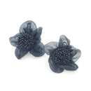 Floral Material & Bead Post Earrings E2152