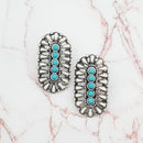Turquoise Like Stone Accent Post Earrings E2169