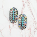 Turquoise Like Stone Accent Post Earrings E2170