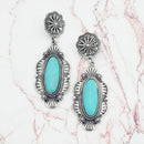 Turquoise Like Stone Accent Post Earrings E2188