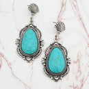 Turquoise Like Stone Accent Post Earrings E2191