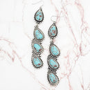 Turquoise Like Stone Accent  Earrings E2194
