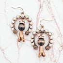 Turquoise Like Stone Accent  Earrings E2196