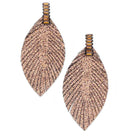 Leaf Design Accent Post Earrings E2210