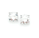 Large Crystal Cube Accent Post Earrings E2214