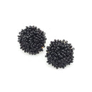 Beaded Button Accent Post Earrings E2220