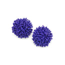 Beaded Button Accent Post Earrings E2221