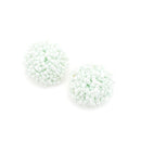 Beaded Button Accent Post Earrings E2226