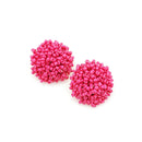 Beaded Button Accent Post Earrings E2227