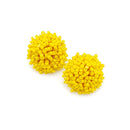 Beaded Button Accent Post Earrings E2228
