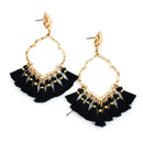 Cut Out & Tassel Accent Post Earrings E2234