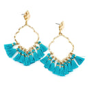Cut Out & Tassel Accent Post Earrings E2236