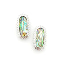 Oval Stone Accent Post Earrings E2237