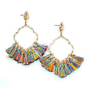 Cut Out & Tassel Accent Post Earrings E2237