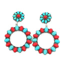 Turquoise Like Stone Accent Post Earrings E2246