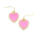 Enamel Coat Accent  Heart Pendant Earrings E2308