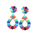 Turquoise Like Stone Accent Post Earrings E2250